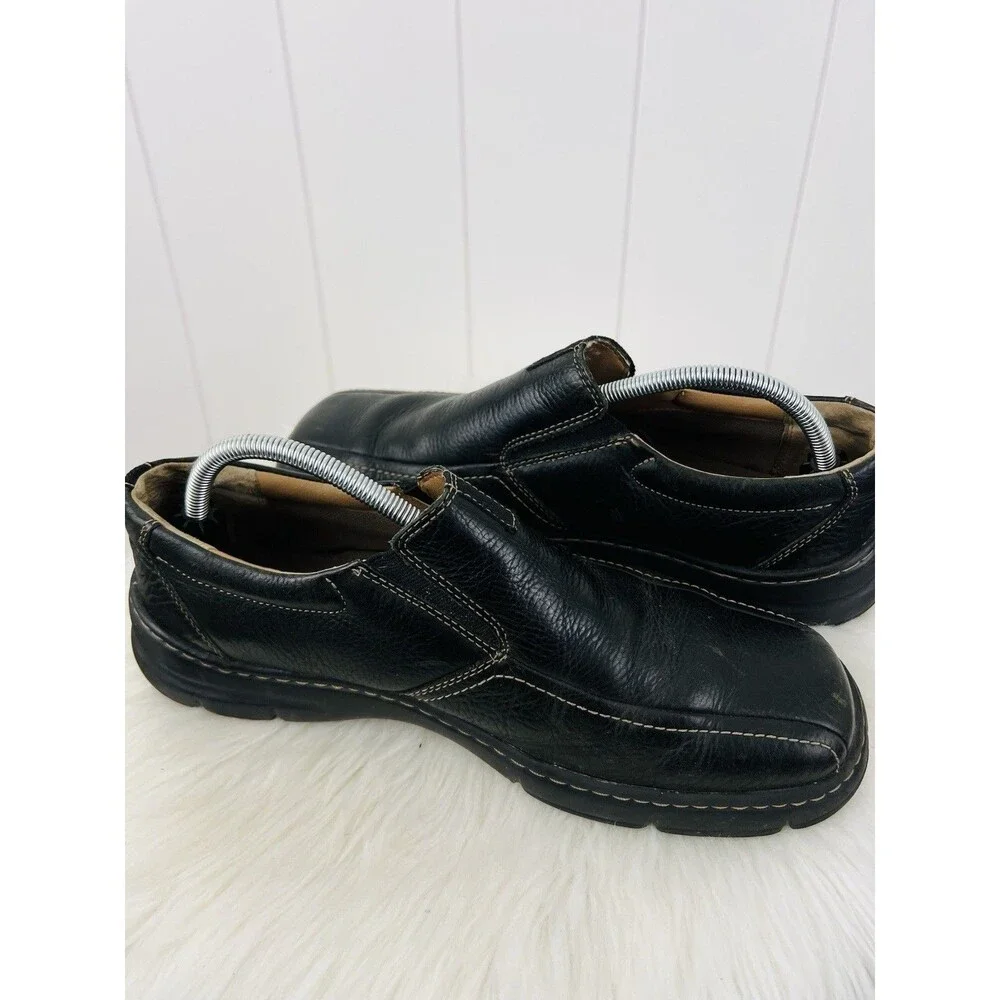 Dockers Agent Black Genuine Leather Slip-On Loafer Shoes Mens Size 9.5M
